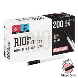 Tuburi tigari RIO Micro Slim Black Filter (20 mm) 200